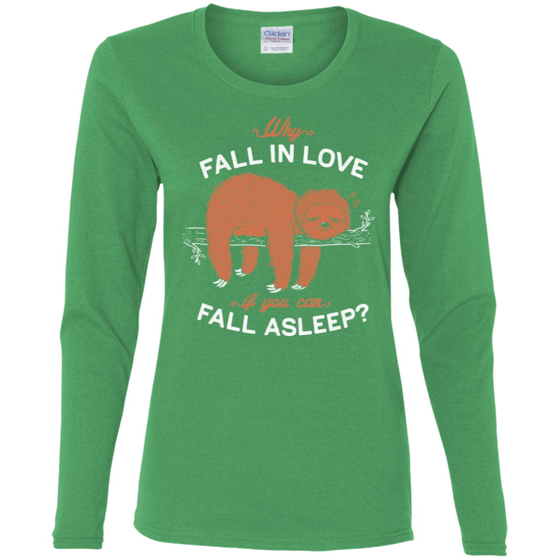 T-Shirts Irish Green / S Fall Asleep Women's Long Sleeve T-Shirt