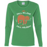 T-Shirts Irish Green / S Fall Asleep Women's Long Sleeve T-Shirt