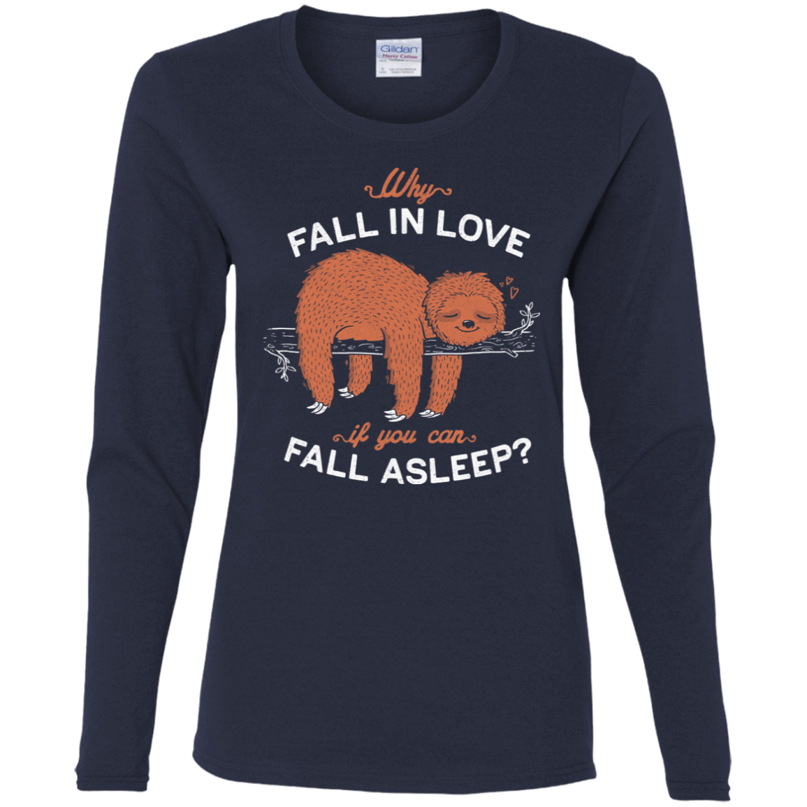 T-Shirts Navy / S Fall Asleep Women's Long Sleeve T-Shirt