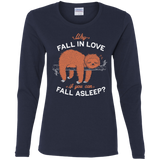 T-Shirts Navy / S Fall Asleep Women's Long Sleeve T-Shirt