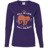 T-Shirts Purple / S Fall Asleep Women's Long Sleeve T-Shirt