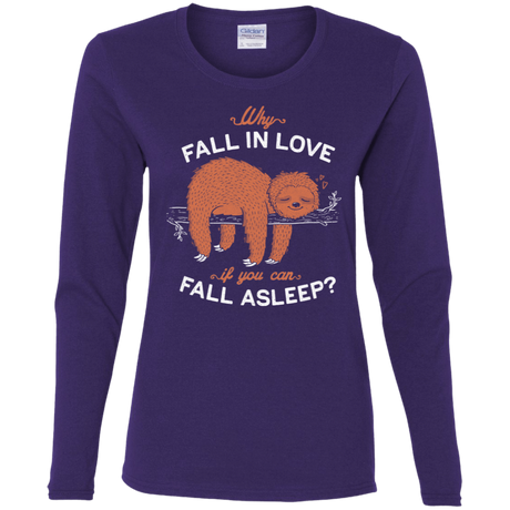 T-Shirts Purple / S Fall Asleep Women's Long Sleeve T-Shirt