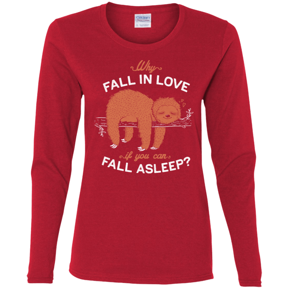 T-Shirts Red / S Fall Asleep Women's Long Sleeve T-Shirt