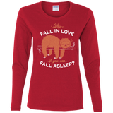 T-Shirts Red / S Fall Asleep Women's Long Sleeve T-Shirt