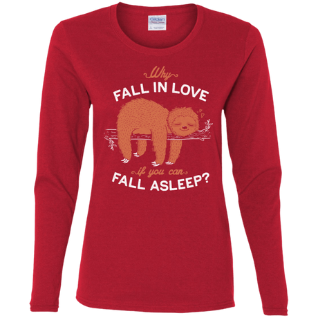 T-Shirts Red / S Fall Asleep Women's Long Sleeve T-Shirt