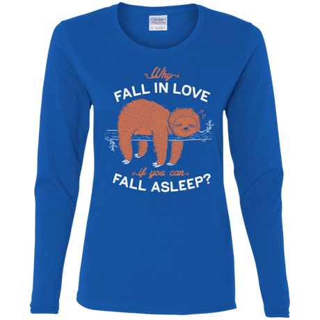 T-Shirts Royal / S Fall Asleep Women's Long Sleeve T-Shirt