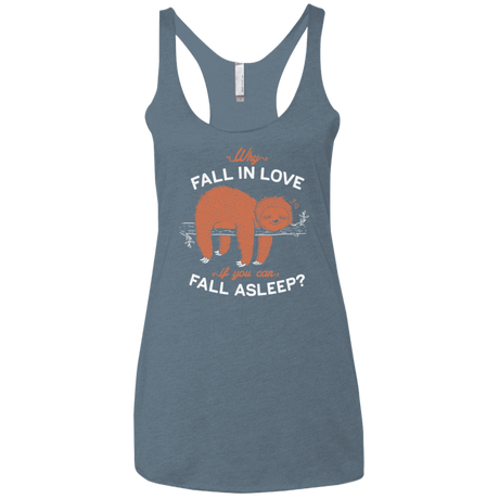 T-Shirts Indigo / X-Small Fall Asleep Women's Triblend Racerback Tank