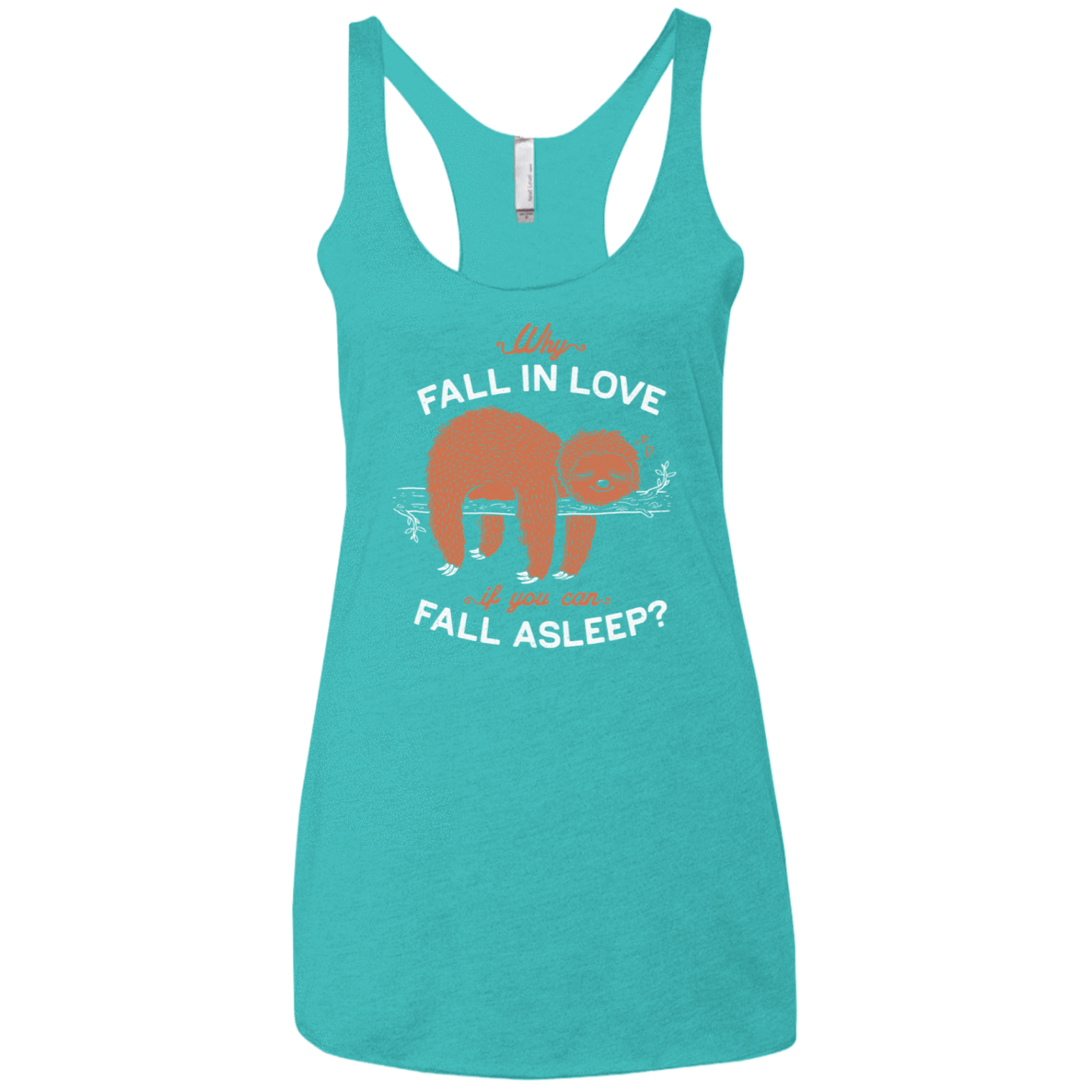 T-Shirts Tahiti Blue / X-Small Fall Asleep Women's Triblend Racerback Tank