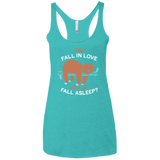 T-Shirts Tahiti Blue / X-Small Fall Asleep Women's Triblend Racerback Tank