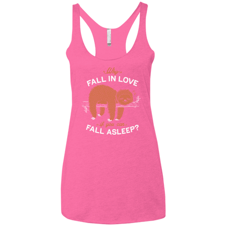 T-Shirts Vintage Pink / X-Small Fall Asleep Women's Triblend Racerback Tank