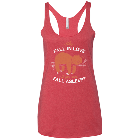 T-Shirts Vintage Red / X-Small Fall Asleep Women's Triblend Racerback Tank