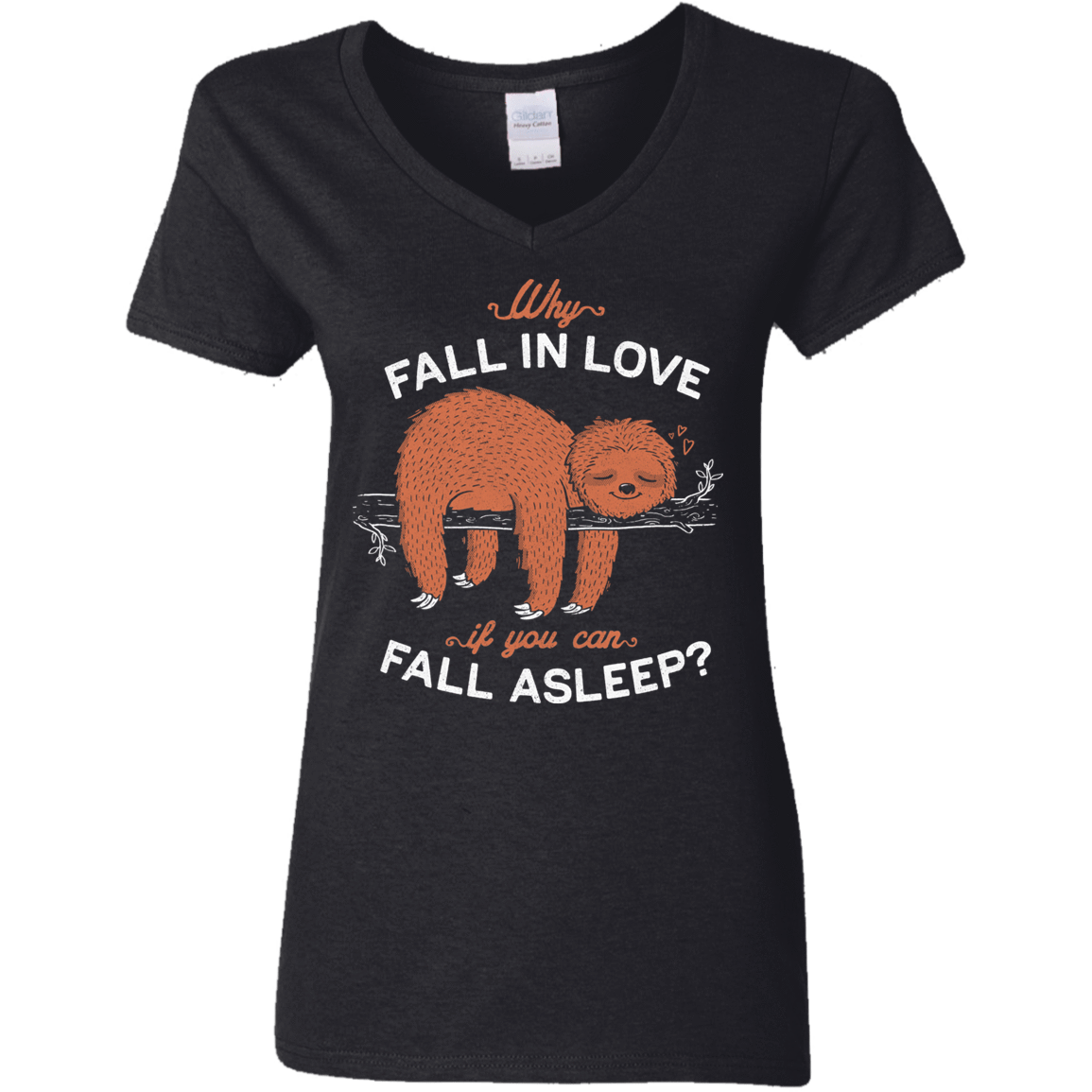 T-Shirts Black / S Fall Asleep Women's V-Neck T-Shirt