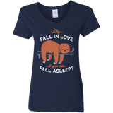 T-Shirts Navy / S Fall Asleep Women's V-Neck T-Shirt