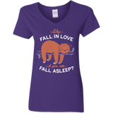 T-Shirts Purple / S Fall Asleep Women's V-Neck T-Shirt