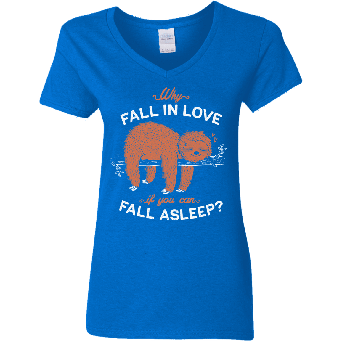 T-Shirts Royal / S Fall Asleep Women's V-Neck T-Shirt