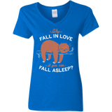 T-Shirts Royal / S Fall Asleep Women's V-Neck T-Shirt