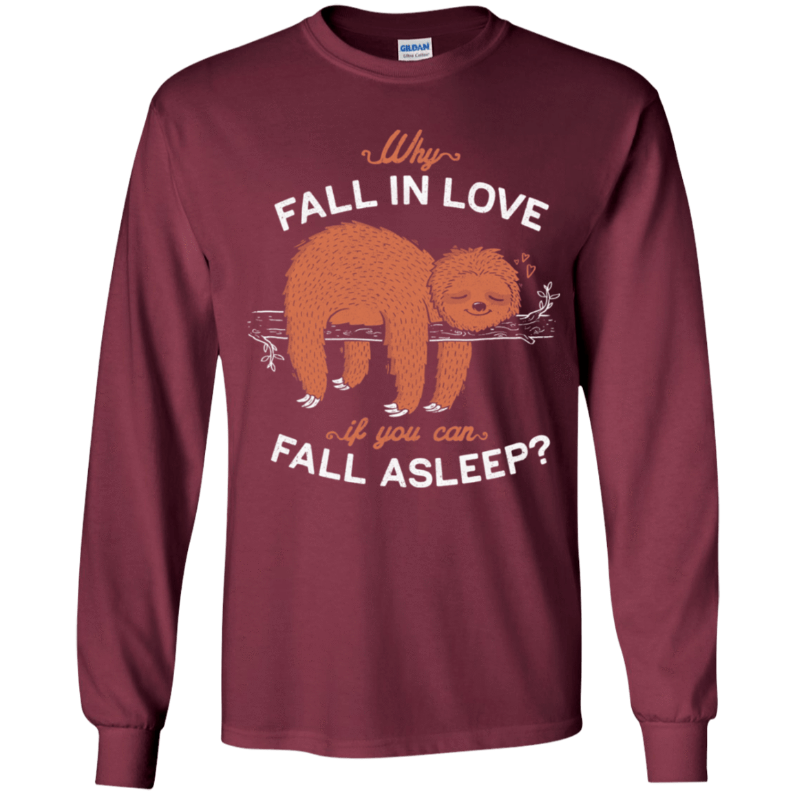 T-Shirts Maroon / YS Fall Asleep Youth Long Sleeve T-Shirt