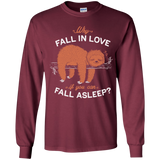 T-Shirts Maroon / YS Fall Asleep Youth Long Sleeve T-Shirt