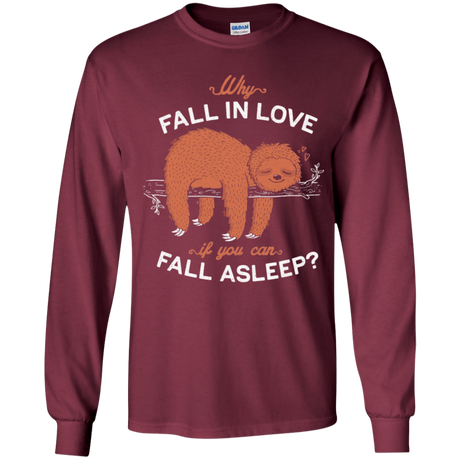 T-Shirts Maroon / YS Fall Asleep Youth Long Sleeve T-Shirt