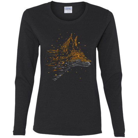T-Shirts Black / S Falling in Leaves Women's Long Sleeve T-Shirt