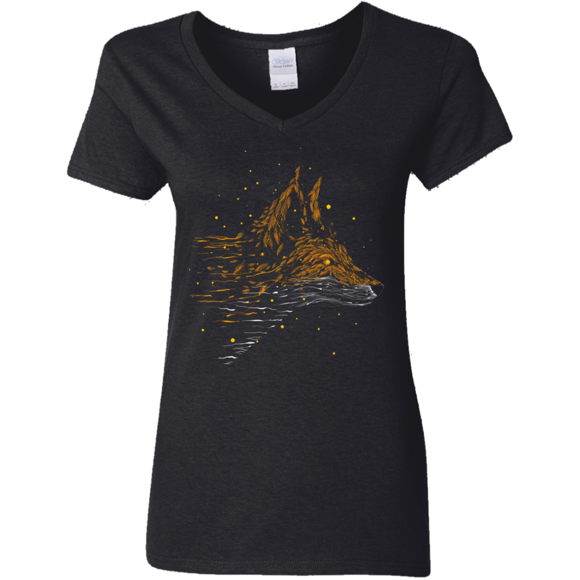 T-Shirts Black / S Falling in Leaves Women's V-Neck T-Shirt