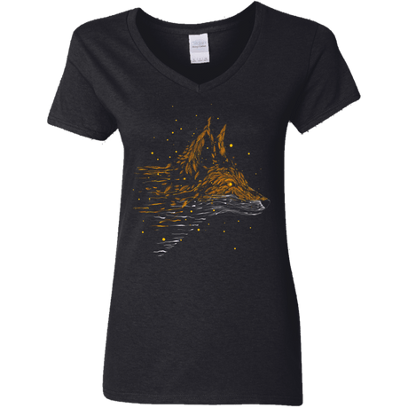 T-Shirts Black / S Falling in Leaves Women's V-Neck T-Shirt