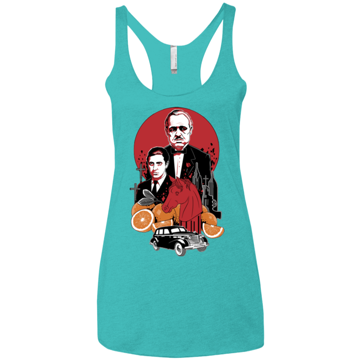 T-Shirts Tahiti Blue / X-Small Family Cursed Women's Triblend Racerback Tank