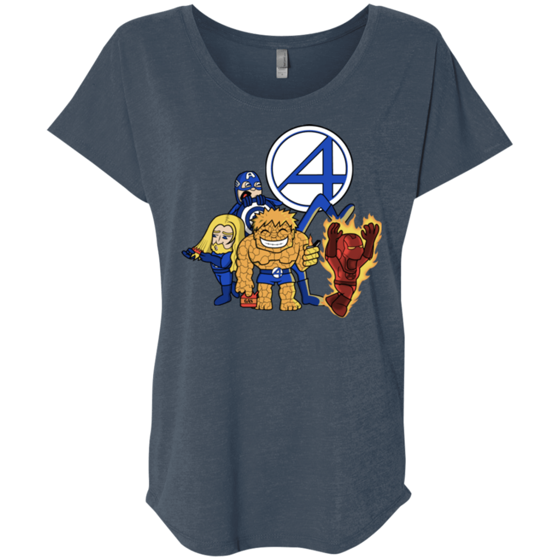 T-Shirts Indigo / X-Small FANTASTIC-A Triblend Dolman Sleeve