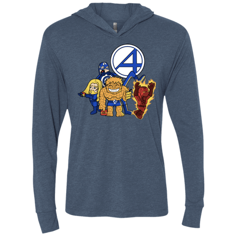 T-Shirts Indigo / X-Small FANTASTIC-A Triblend Long Sleeve Hoodie Tee