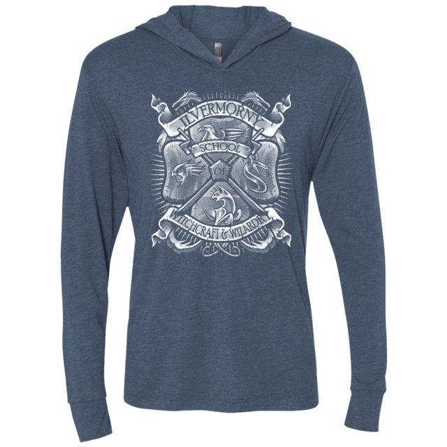 T-Shirts Indigo / X-Small Fantastic Crest Triblend Long Sleeve Hoodie Tee