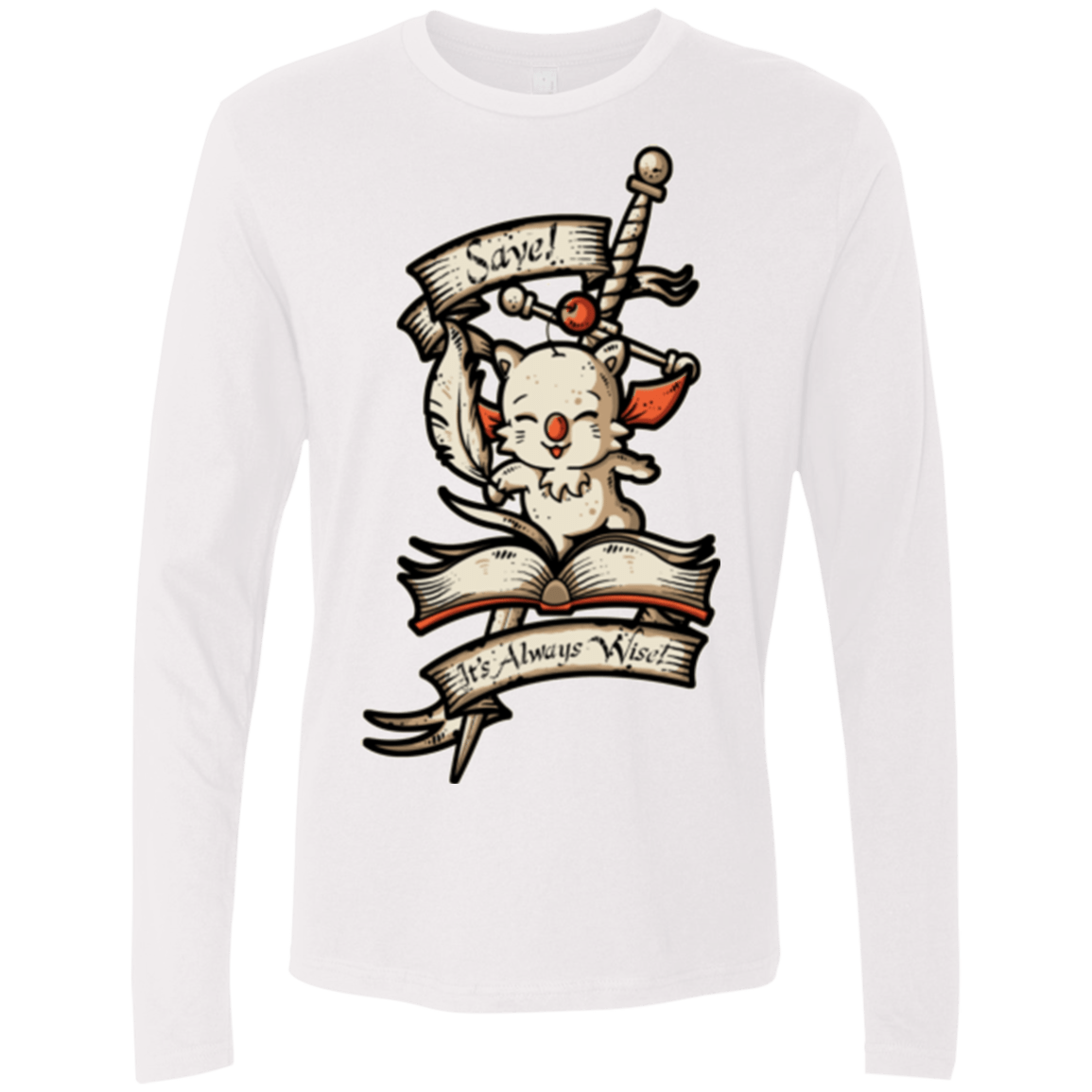 T-Shirts White / Small FANTASY SAVE POINT Men's Premium Long Sleeve