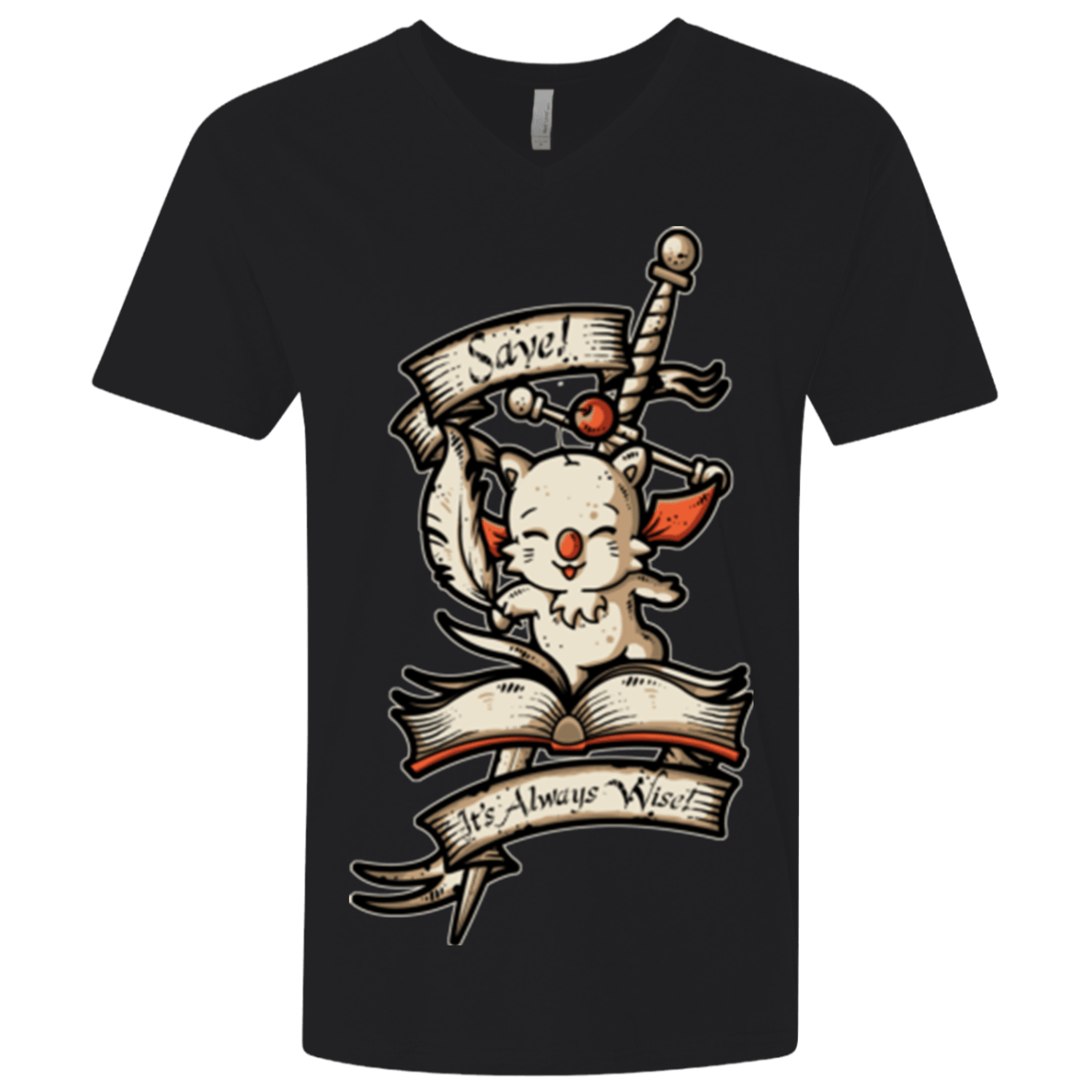 T-Shirts Black / X-Small FANTASY SAVE POINT Men's Premium V-Neck