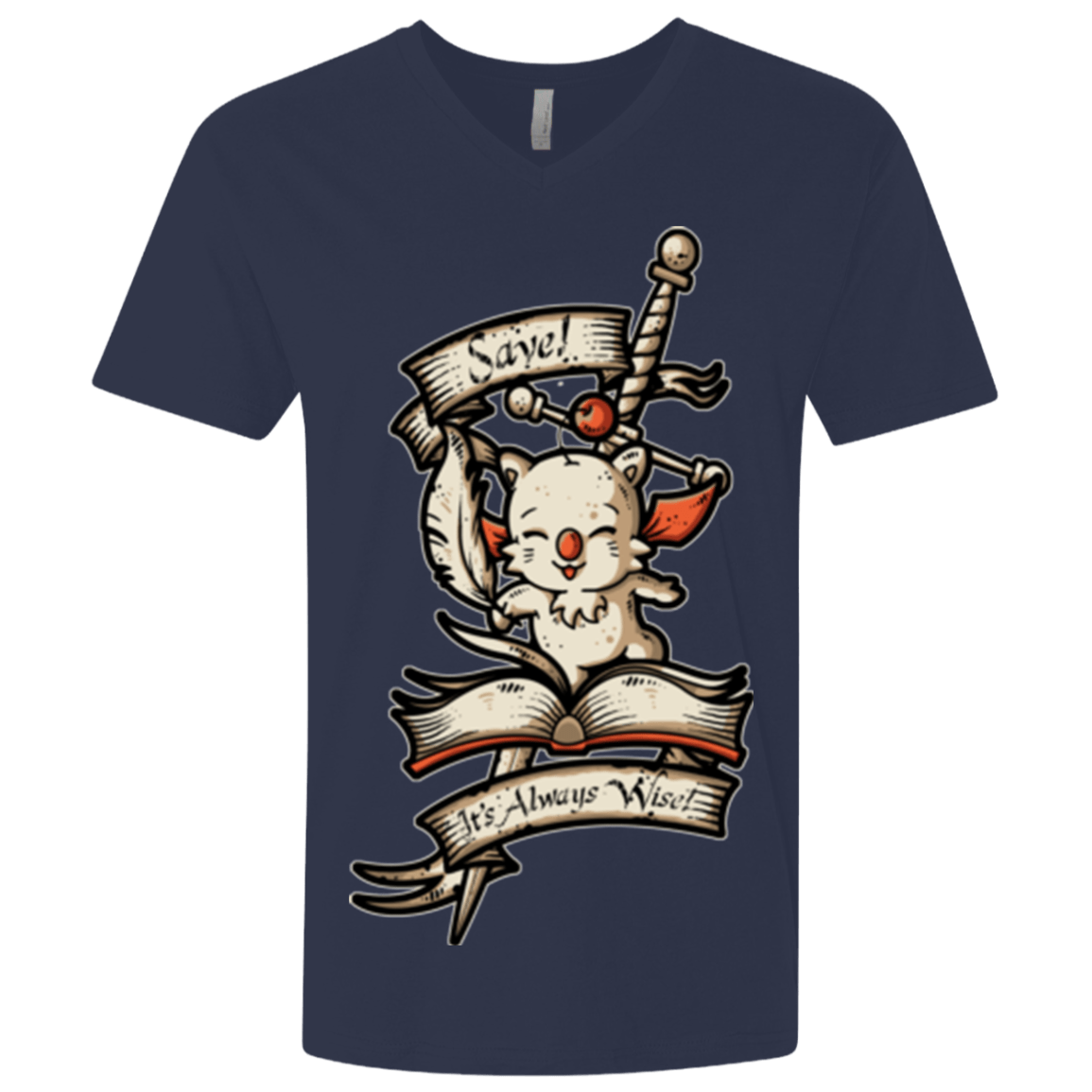 T-Shirts Midnight Navy / X-Small FANTASY SAVE POINT Men's Premium V-Neck