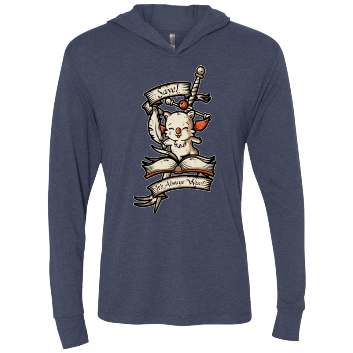 T-Shirts Vintage Navy / X-Small FANTASY SAVE POINT Triblend Long Sleeve Hoodie Tee