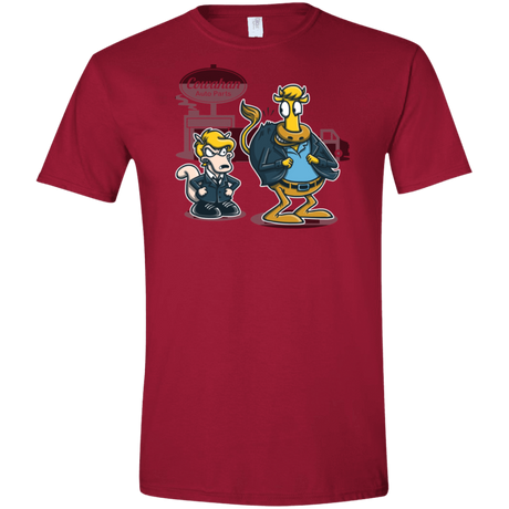 T-Shirts Cardinal Red / S Fat Cow in a Little Coat Men's Semi-Fitted Softstyle