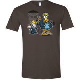 T-Shirts Dark Chocolate / S Fat Cow in a Little Coat Men's Semi-Fitted Softstyle