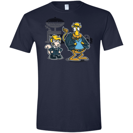 T-Shirts Navy / X-Small Fat Cow in a Little Coat Men's Semi-Fitted Softstyle