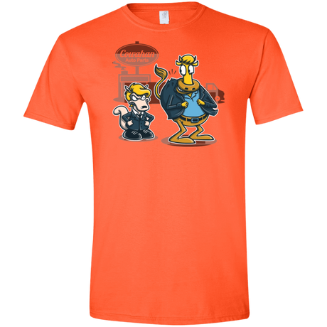 T-Shirts Orange / S Fat Cow in a Little Coat Men's Semi-Fitted Softstyle