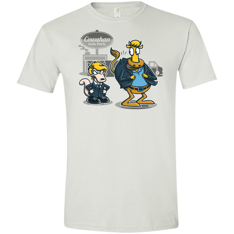 T-Shirts White / X-Small Fat Cow in a Little Coat Men's Semi-Fitted Softstyle