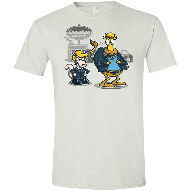 T-Shirts White / X-Small Fat Cow in a Little Coat Men's Semi-Fitted Softstyle