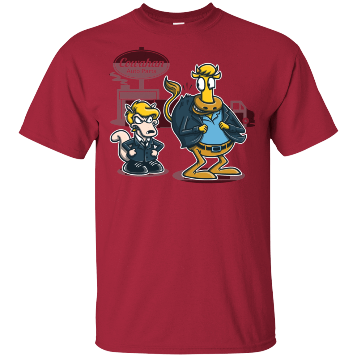 T-Shirts Cardinal / S Fat Cow in a Little Coat T-Shirt