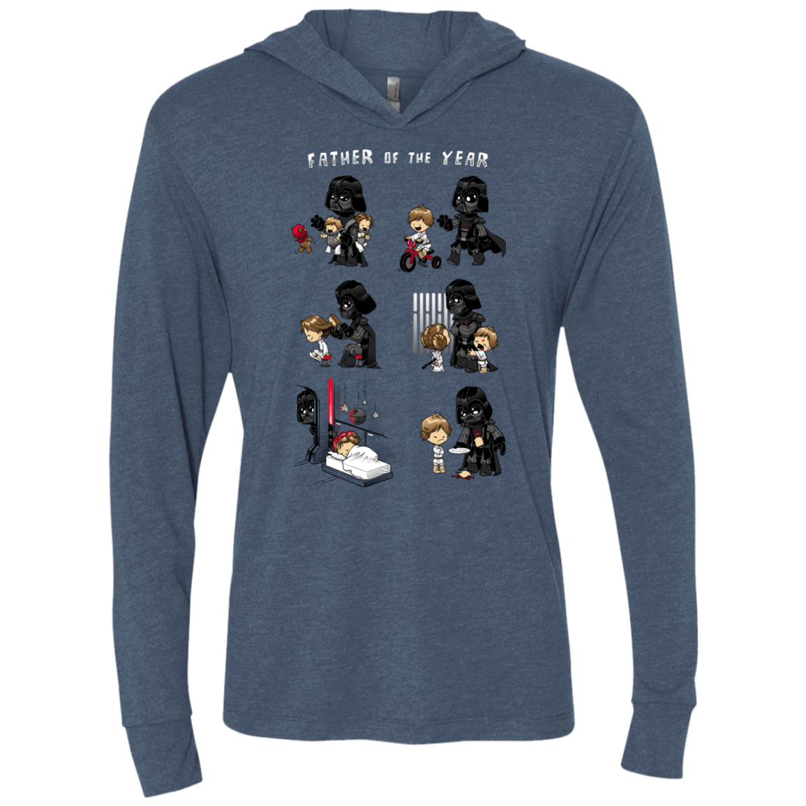 T-Shirts Indigo / X-Small Father of the year Triblend Long Sleeve Hoodie Tee