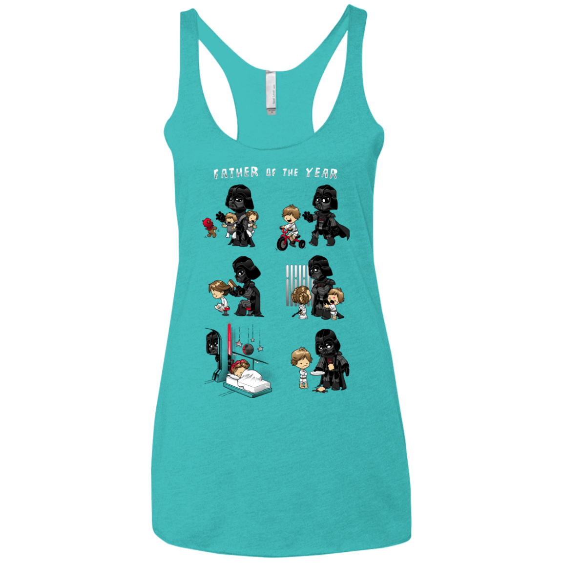T-Shirts Tahiti Blue / X-Small Father of the year Women's Triblend Racerback Tank
