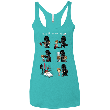 T-Shirts Tahiti Blue / X-Small Father of the year Women's Triblend Racerback Tank
