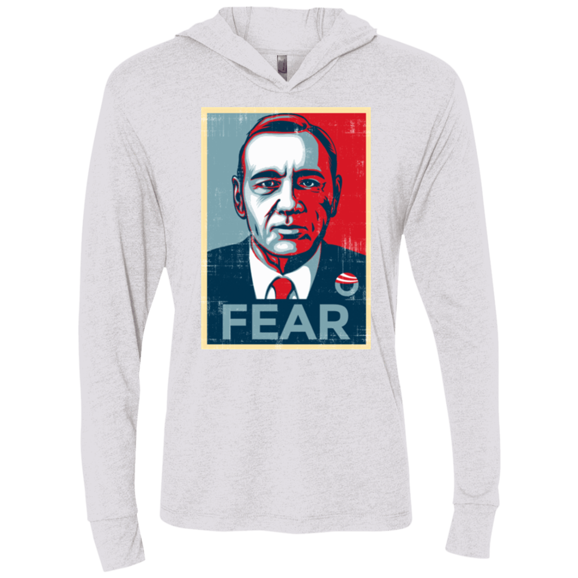 T-Shirts Heather White / X-Small fear Triblend Long Sleeve Hoodie Tee