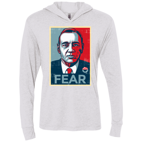 T-Shirts Heather White / X-Small fear Triblend Long Sleeve Hoodie Tee