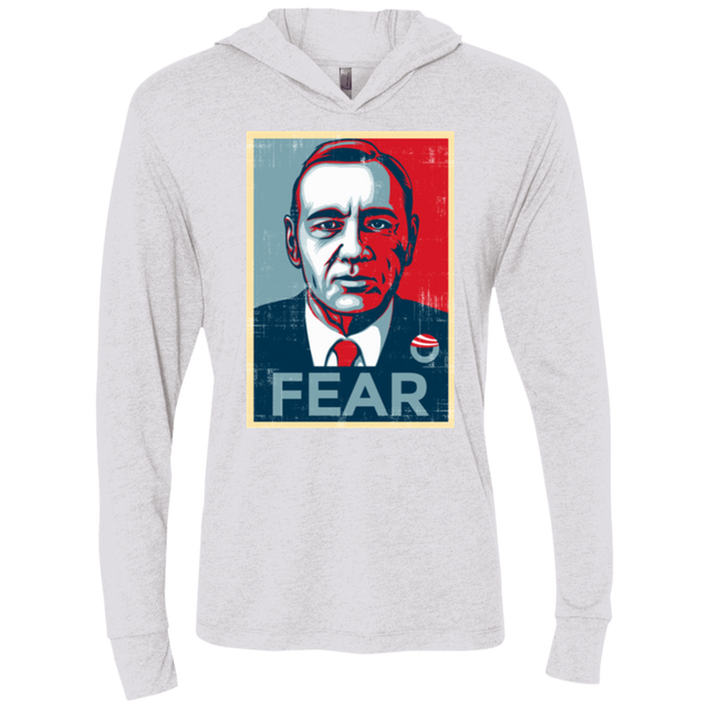 T-Shirts Heather White / X-Small fear Triblend Long Sleeve Hoodie Tee