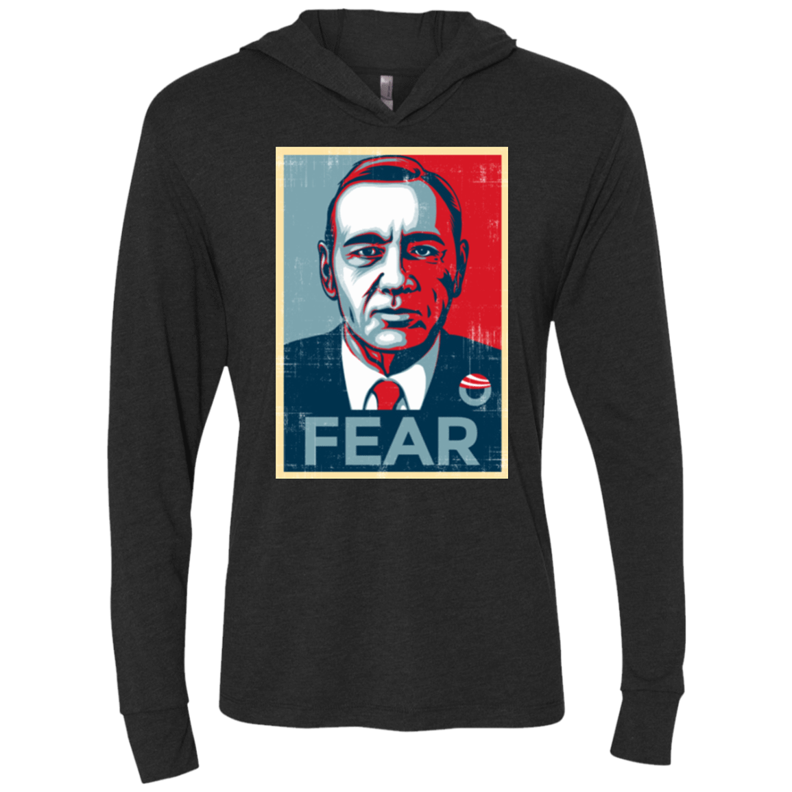 T-Shirts Vintage Black / X-Small fear Triblend Long Sleeve Hoodie Tee