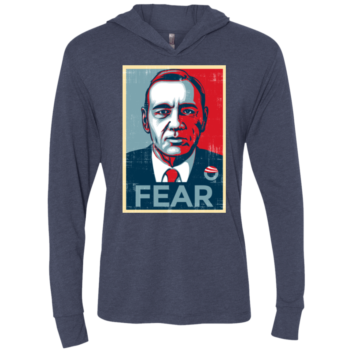 T-Shirts Vintage Navy / X-Small fear Triblend Long Sleeve Hoodie Tee