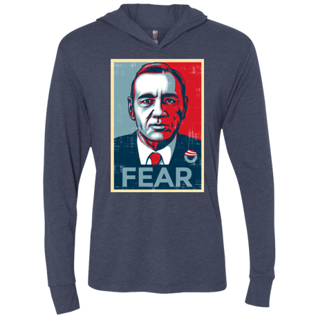 T-Shirts Vintage Navy / X-Small fear Triblend Long Sleeve Hoodie Tee